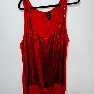 Torrid FUN red sequin top